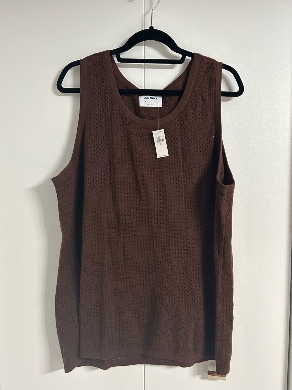 Old Navy Brown Mesh Sleeveless Sweater Tank Top